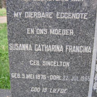 VYVER John Pieter, van der 1881-1971 &amp; Susanna Catharina Francina SINGLETON 1876-1965