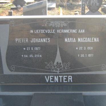 VENTER Pieter Johannes 1927-2004 &amp; Maria Magdalena 1931-1977
