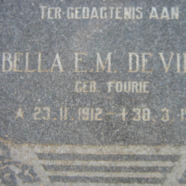 VILLIERS Isabella E.M., de nee FOURIE 1912-1995