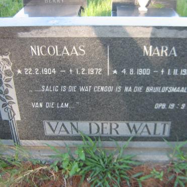 WALT Nicolaas, van der 1904-1972 &amp; Mara 1900-1980