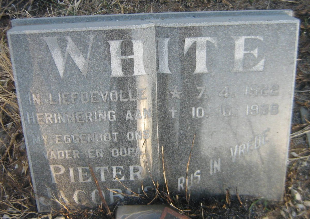 WHITE Pieter Jacobus 1922-19??
