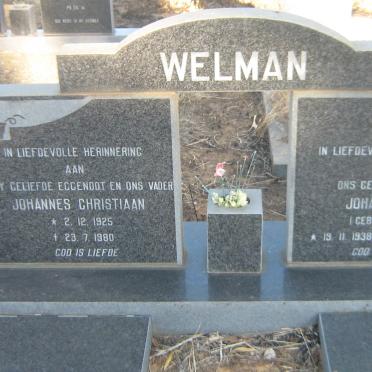 WELMAN Johannes Christiaan 1925-1980 &amp; Johanna E.S. FERREIRA 1938-