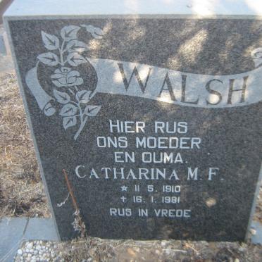 WALSH Catharina M.F. 1910-1981