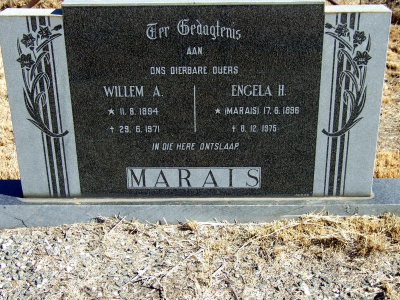 MARAIS Willem A. 1894-1971 &amp; Engela H. MARAIS 1896-1975