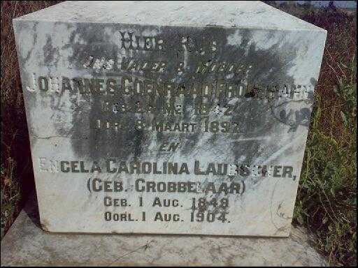 FRONEMAN Johannes Coenraad 1842-1892 &amp; Engela Carolina Laubscher GROBBELAAR 1849-1904