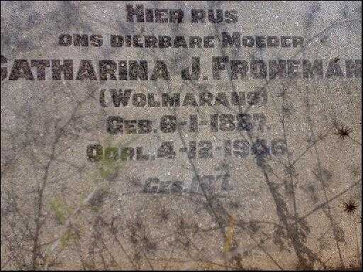 FRONEMAN Catharina J. nee WOLMERANS 1887-1946