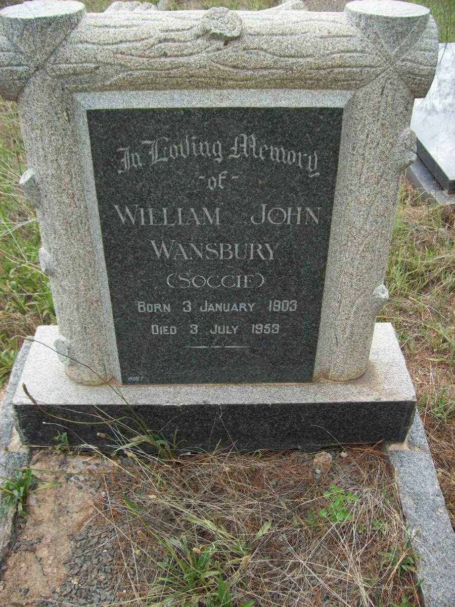 WANSBURY William John 1903-1953