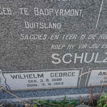 SCHULZE Wilhelm George 1888-1963 &amp; Anna E.A.P.C. GROBBELAAR 1904-1970