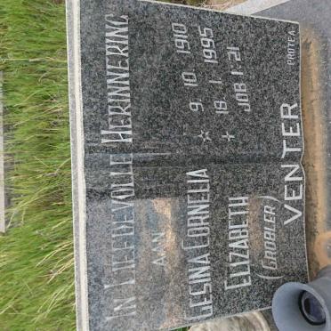 VENTER Gesina Cornelia Elizabeth nee GROBLER 1910-1995