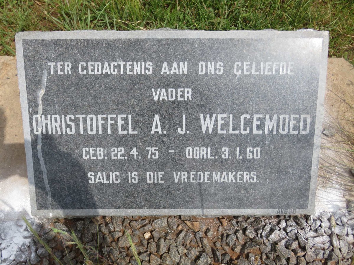 WELGEMOED Christoffel A.J. 1875-1960