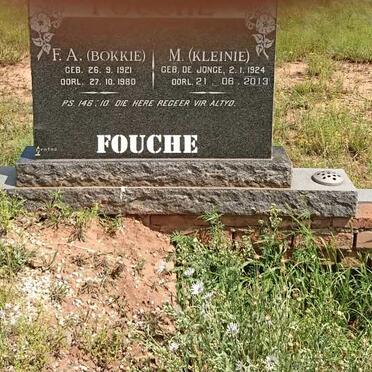 FOUCHE F.A. 1921-1980 &amp; M. DE JONGE 1924-2013