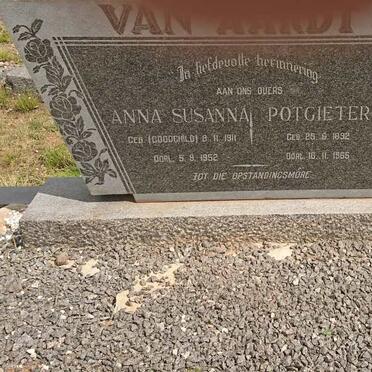 AARDT Potgieter, van 1892-1965 &amp; Anna Susanna GOODCHILD 1911-1952