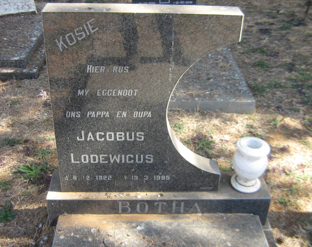 BOTHA Jacobus Lodewicus 1922-1985