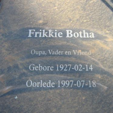 BOTHA Frikkie 1927-1997 &amp; Truia 1928-2010