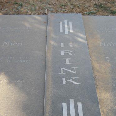 BRINK Nico 1916-2002 &amp; Hannetjie 1921-2012