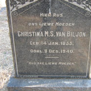 BILJON Christina M.S., van 1855-1940