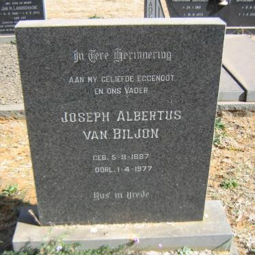 BILJON Joseph Albertus, van 1887-1977