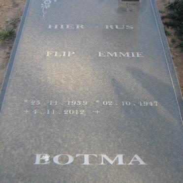 BOTMA Flip 1939-2012 &amp; Emmie 1947-