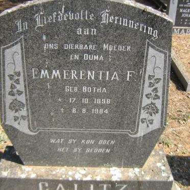 CALITZ Emmerentia F. nee BOTHA 1898-1984