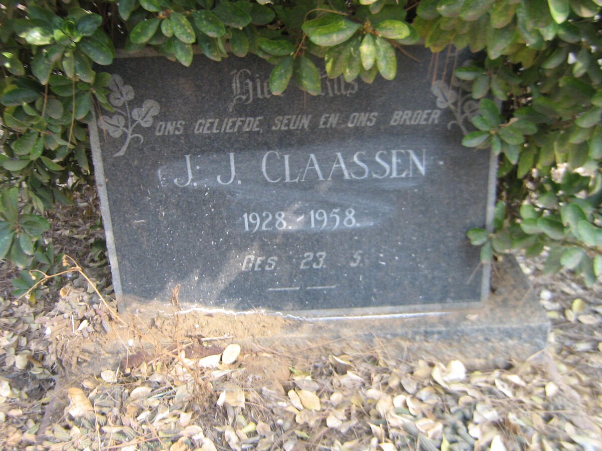 CLAASSEN J.J. 1928-1958