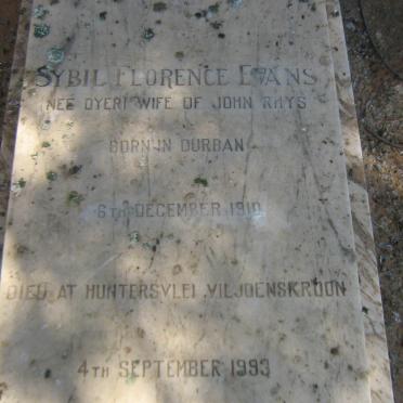 EVANS Sybil Florence nee DYER 1910-1993