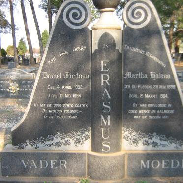 ERASMUS Daniël Jordaan 1892-1964 &amp; Martha Helena DU PLESSIS 1898-1964