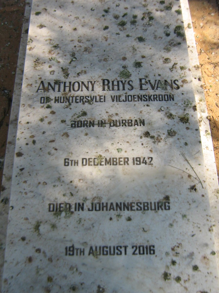 EVANS Anthony Rhys 1942-2016