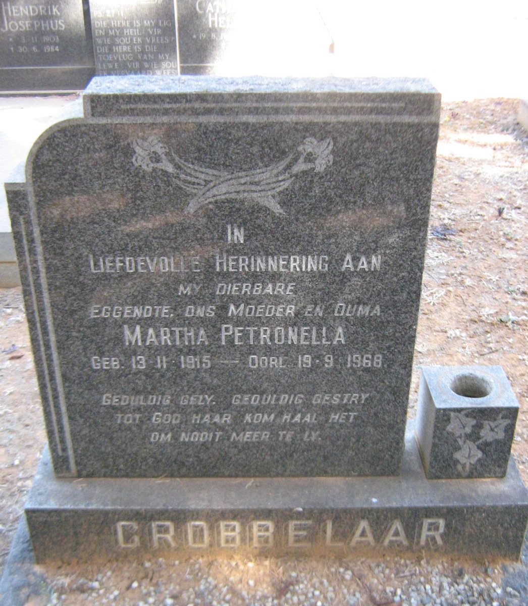 GROBBELAAR Martha Petronella 1915-1968