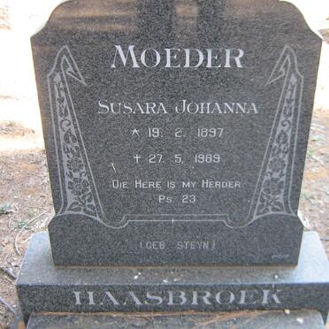 HAASBROEK Susara Johanna nee STEYN 1897-1989