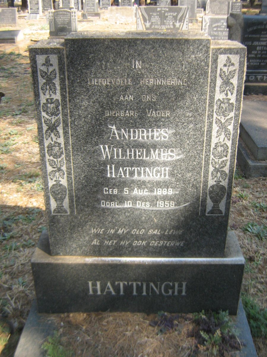HATTINGH Andries Wilhelmus 1889-1959