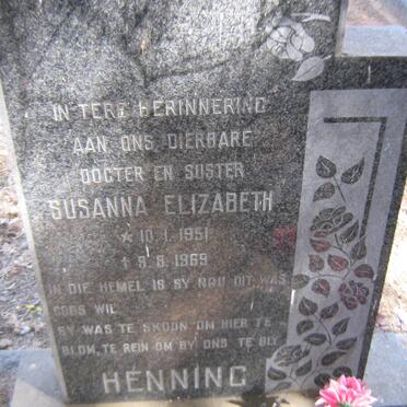 HENNING Susanna Elizabeth 1951-1969