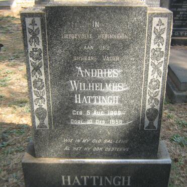 HATTINGH Andries Wilhelmus 1889-1959