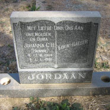 JORDAAN Johanna C.H. 1904-1991