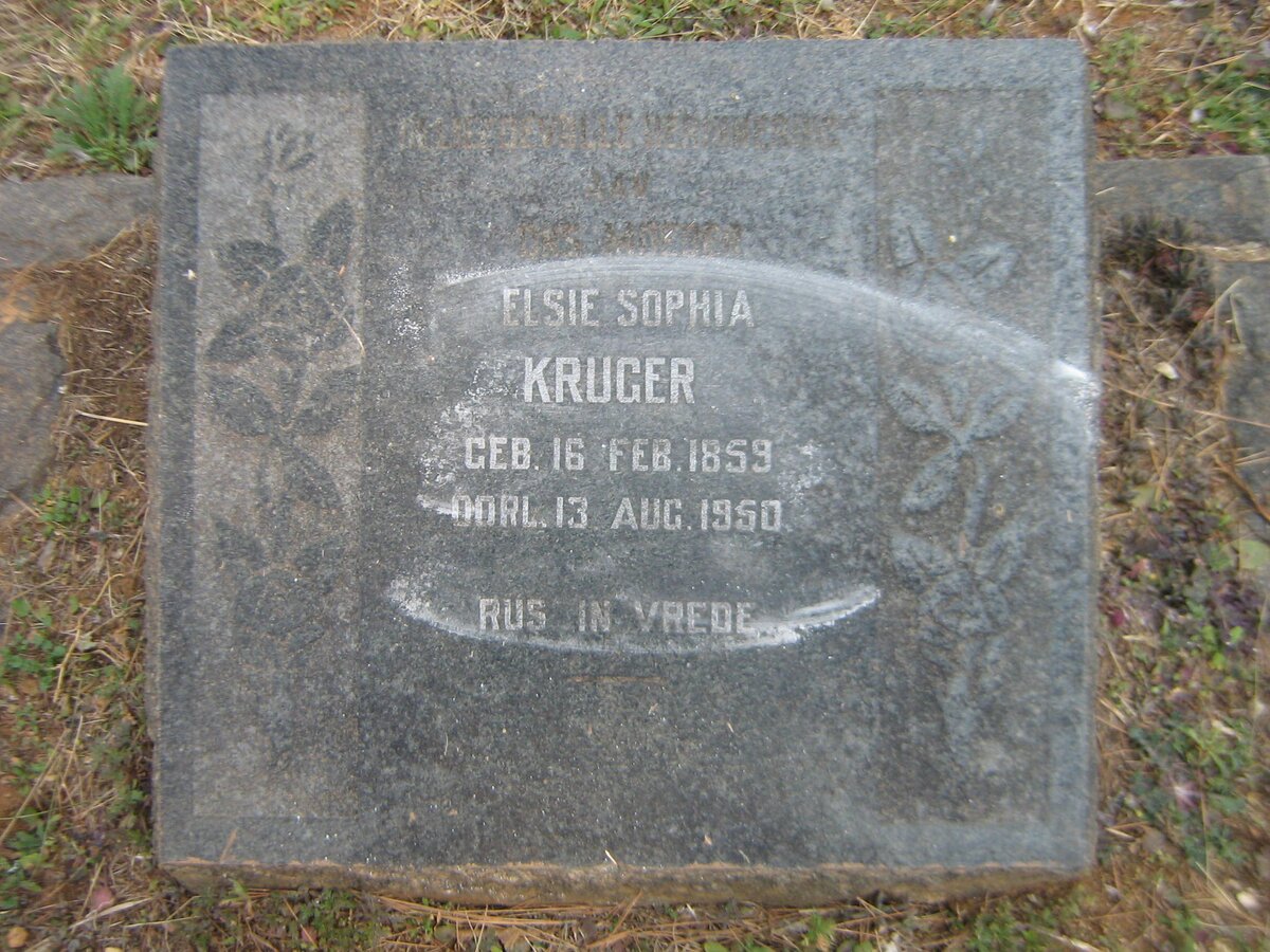 KRUGER Elsie Sophia 1859-1950