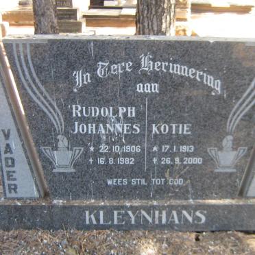 KLEYNHANS Rudolph Johannes 1906-1982 &amp; Kotie 1913-2000