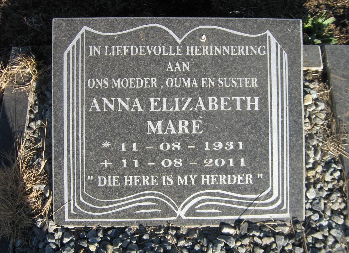 MARE Anna Elizabeth 1931-2011