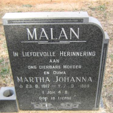 MALAN Martha Johanna 1917-1999
