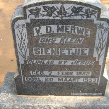 MERWE Sienietjie, v.d. 1952-1953