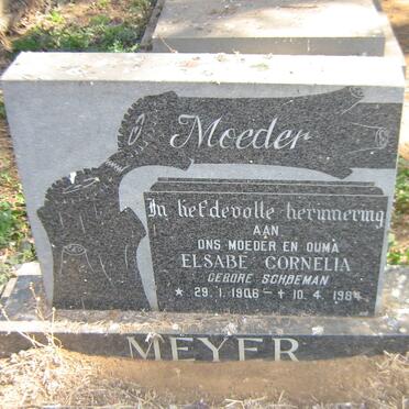 MEYER Elsabe Cornelia nee SCHOEMAN 1906-1984