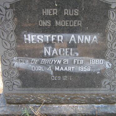 NAGEL Hester Anna nee DE BRUYN 1880-1958
