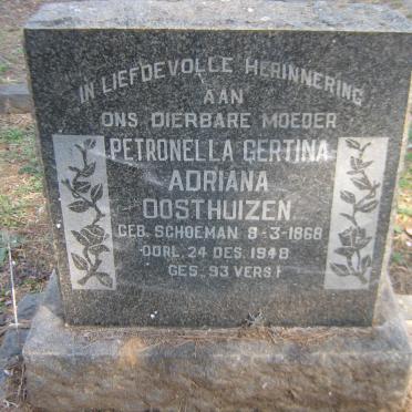 OOSTHUIZEN Petronella Gertina Adriana nee SCHOEMAN 1868-1948