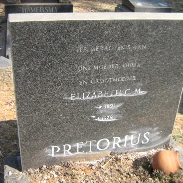 PRETORIUS Elizabeth C.M. 1891-1979