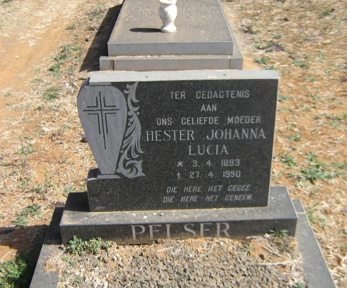 PELSER Hester Johanna Lucia 1893-1990