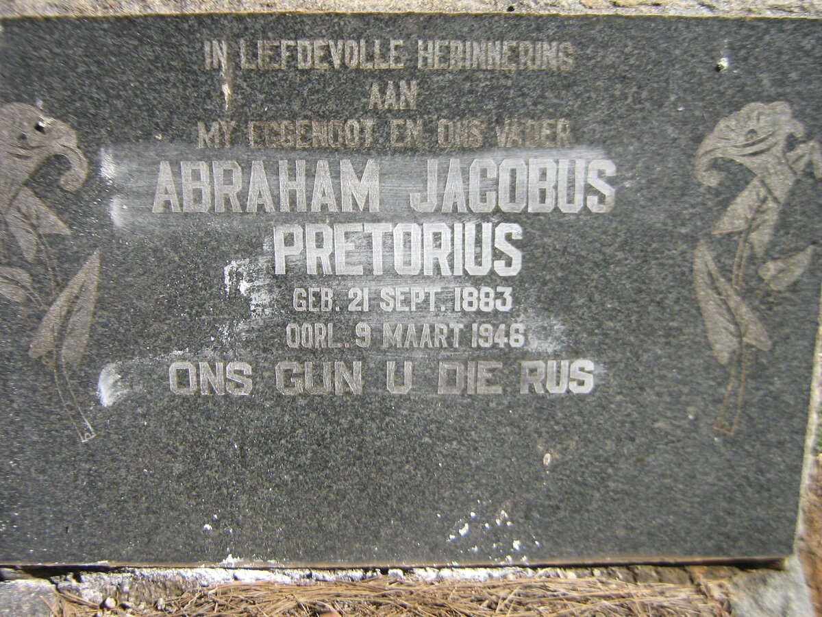 PRETORIUS Abraham Jacobus 1883-1946