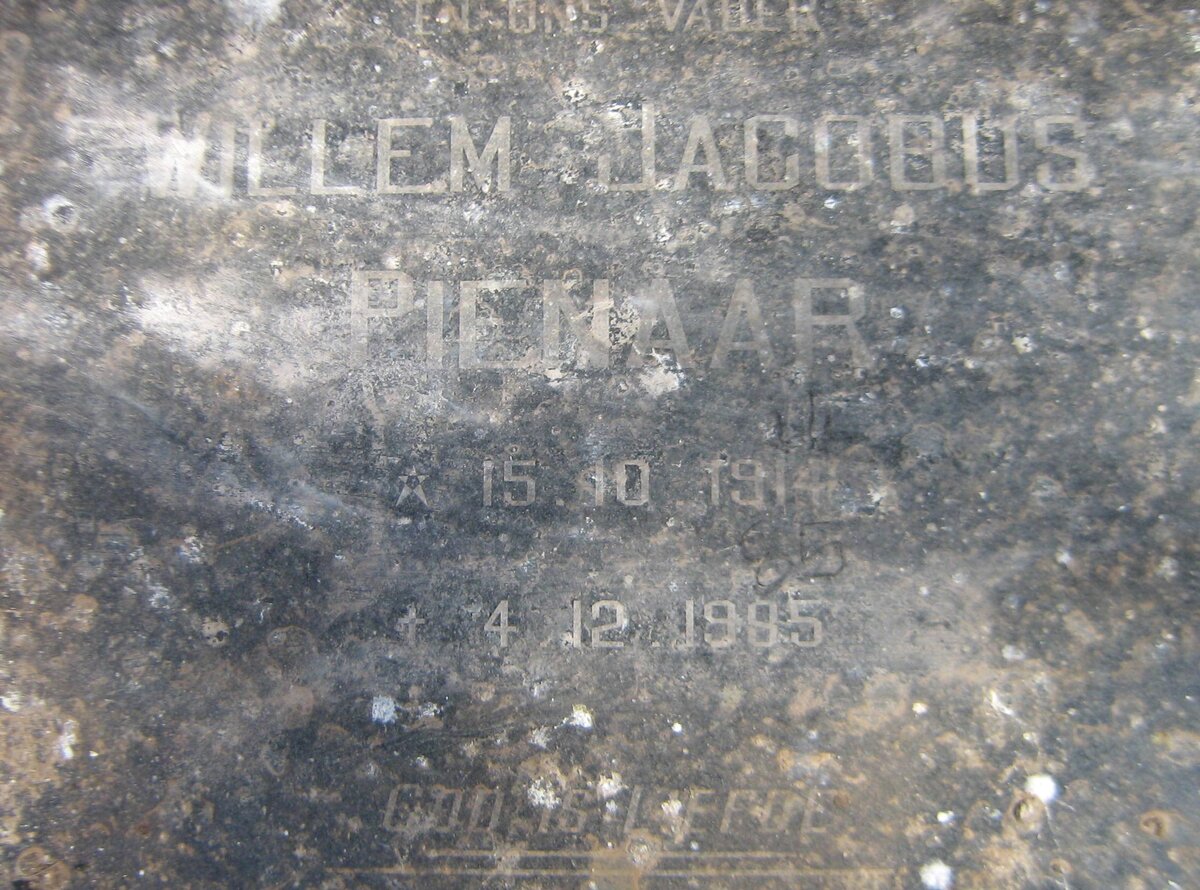 PIENAAR Willem Jacobus 191?-1985