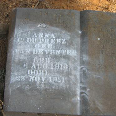 PREEZ Anna C., du nee VAN DE VENTER 191?-19?1