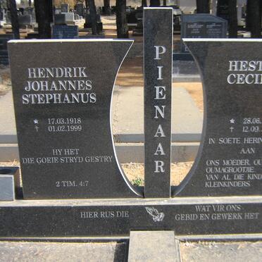 PIENAAR Hendrik Johannes Stephanus 1918-1999 &amp; Hester Cecilia 1926-2007 :: PIENAAR Andries Johannes 1949-2002