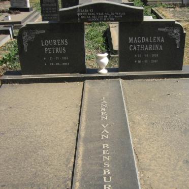 RENSBURG Lourens Petrus, Jansen van 1935-2012 &amp; Magdalena Catharina 1938-2007