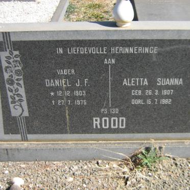 ROOD J.F. 1903-1975 &amp; Aletta Suanna 1907-1982