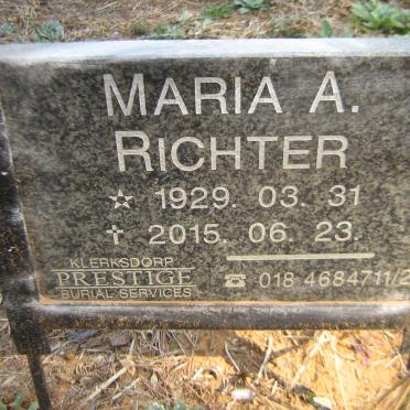 RICHTER Maria A. 1929 -2015